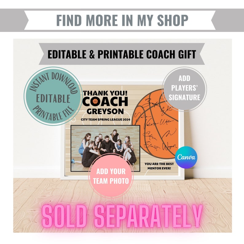 All About My Basketball Coach Printable Gift Instant Digital Download ...