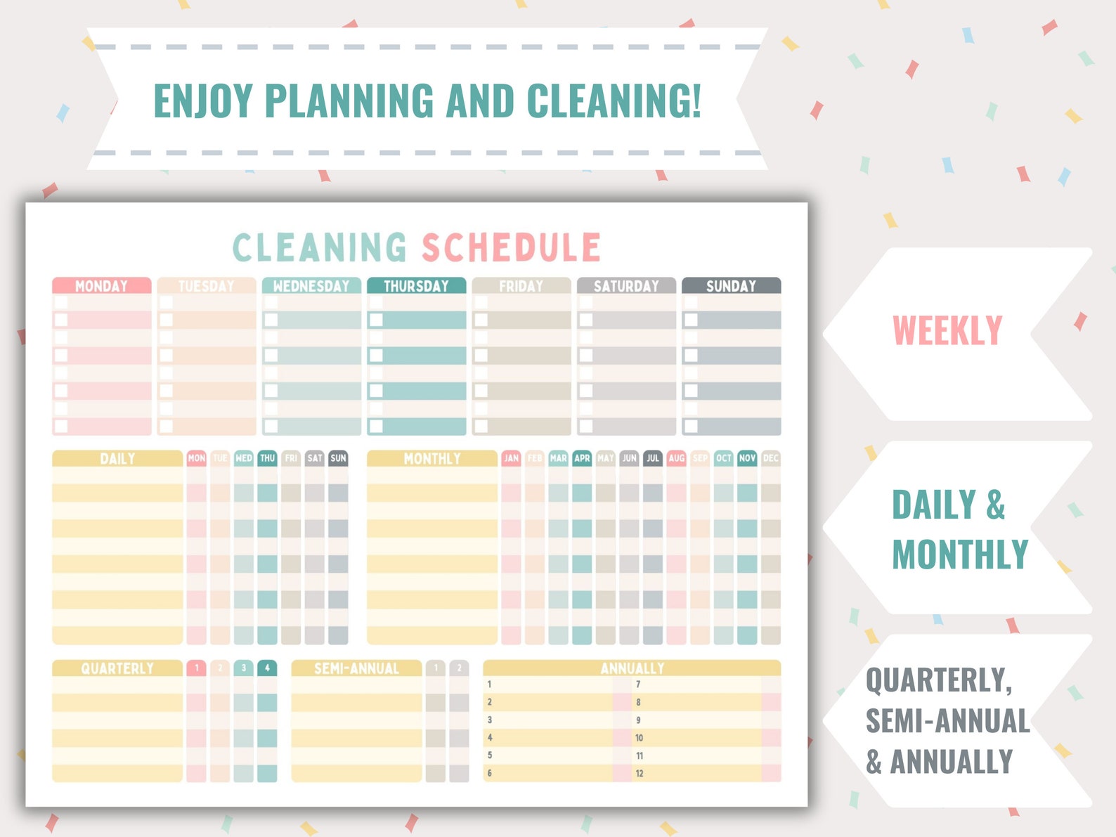 Editable Cleaning Planner Cleaning Checklist Cleaning Schedule Etsy