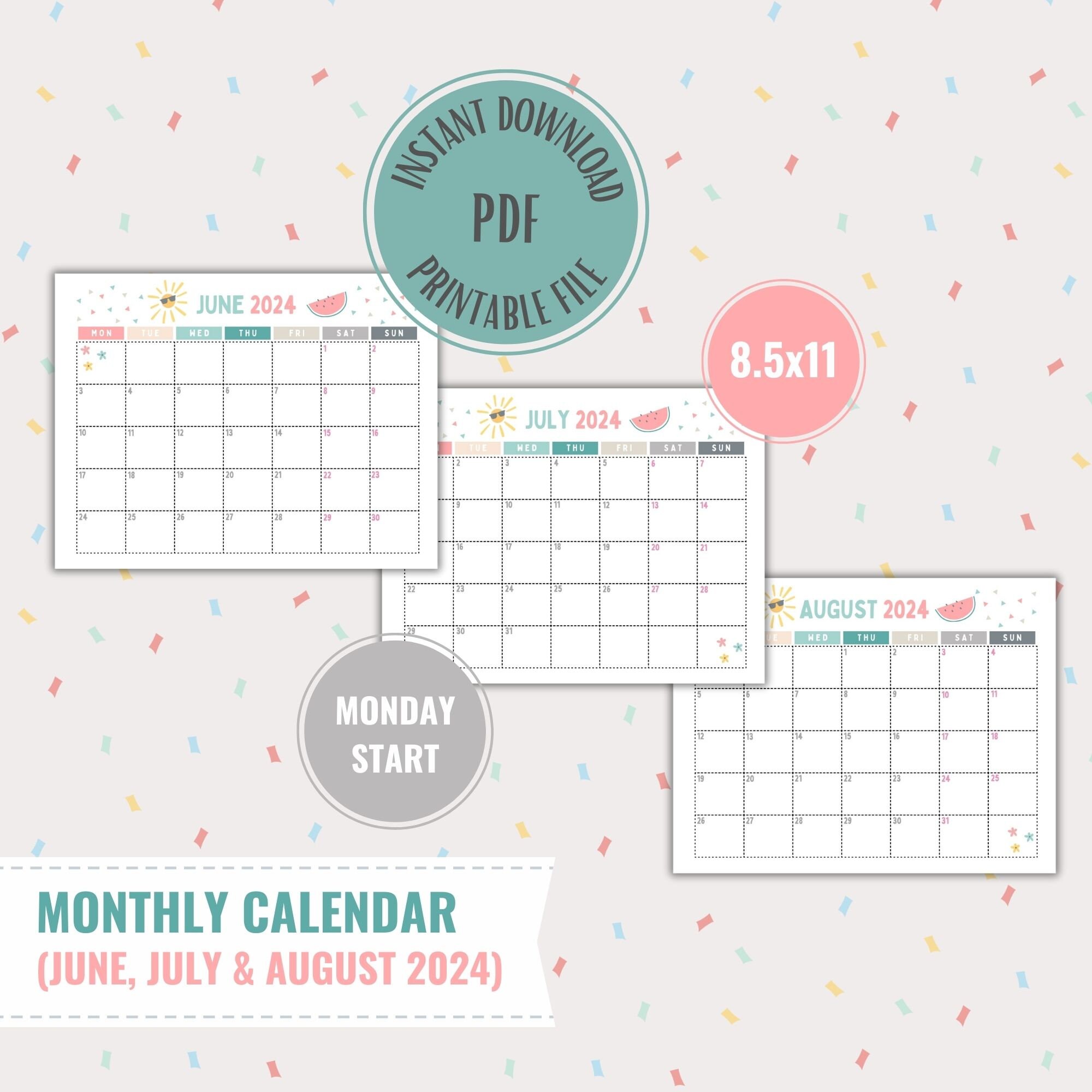 Kids Summer Planner, Printable Summer Calendar, Interactive Summer ...