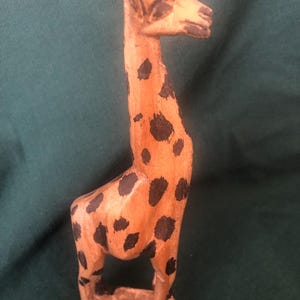 African vintage hand carved wooden Giraffe figurine