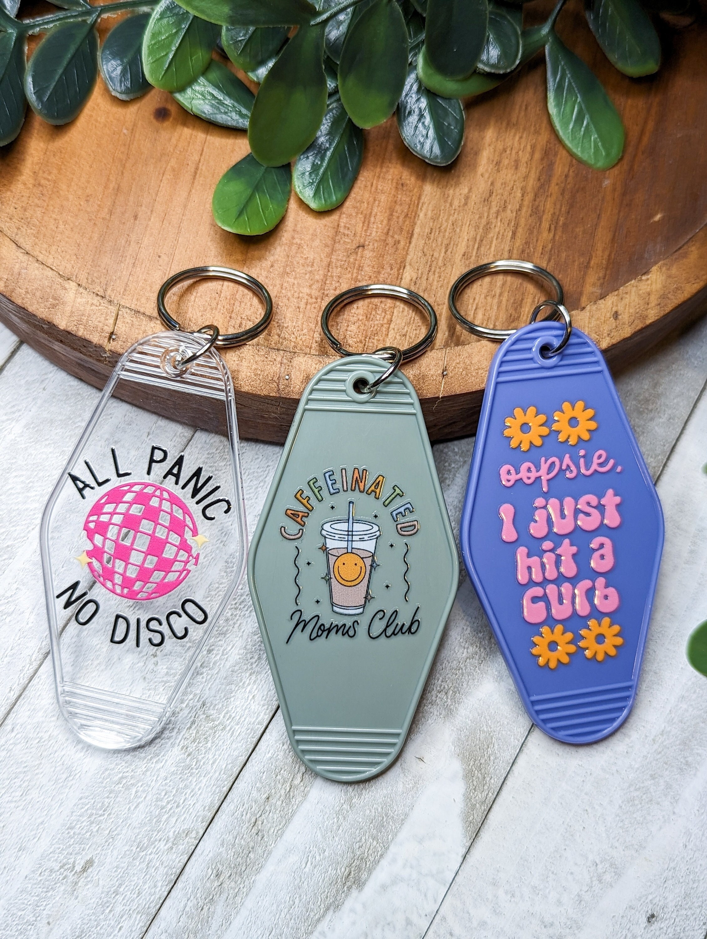 Motel Retro Keychain Custom Design and Personalized Resin Coated, Pick  Your Own Design Color (s)