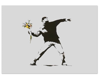 Banksy Flower Thrower Artwork Poster
