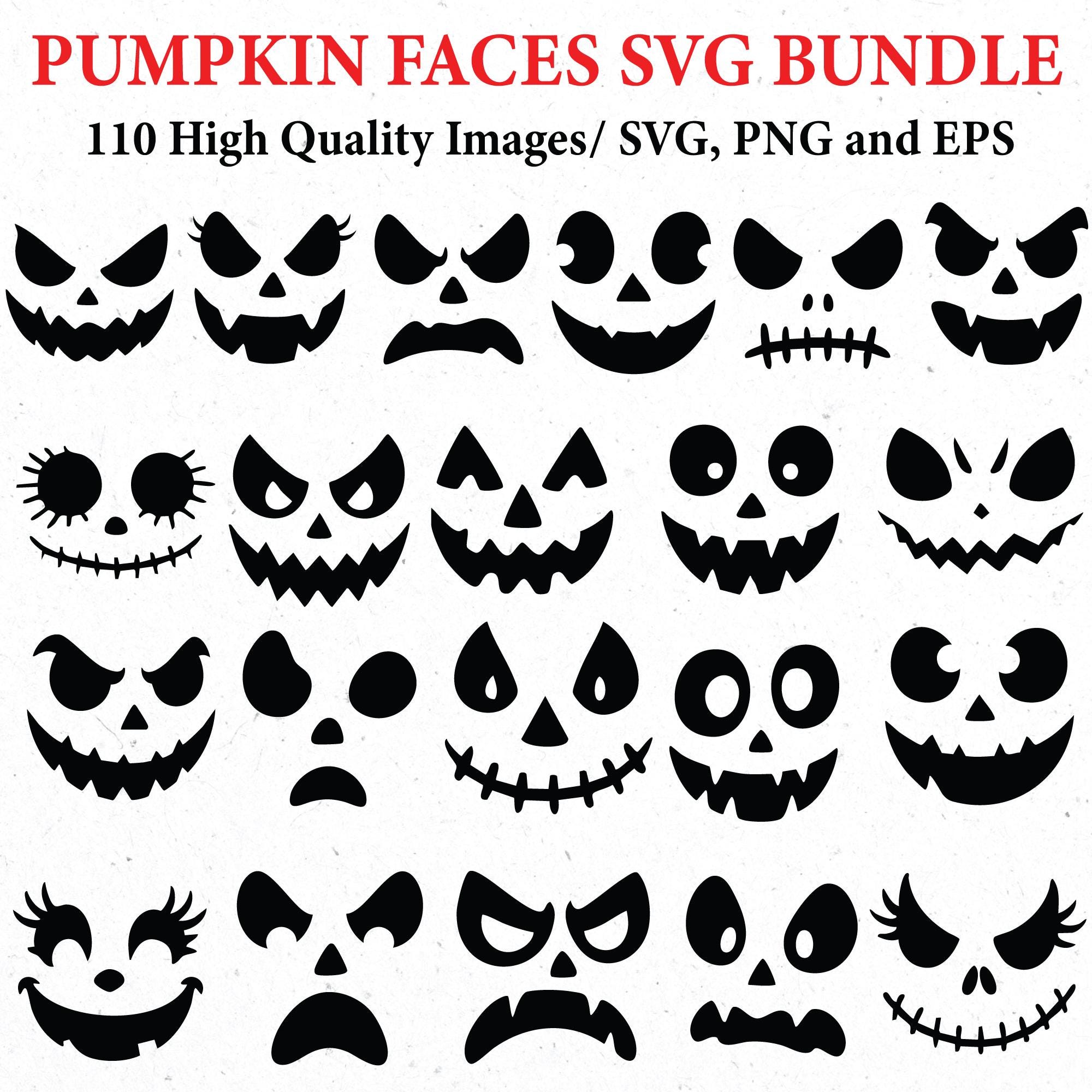 Pumpkin Face Svg, Jack O Lantern Png, Spooky Pumpkin Face Clipart ...