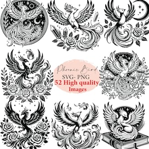Phoenix, Phoenix Bird, magische svg, vogel svg, vogels svg, vogel clipart, vogel png, svg bundel, svg-bestanden, svg cricut, svg lasergesneden bestanden