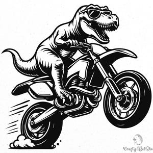 Svg dino moto, dino circonscription moto svg, png moto, voiture svg, svg de gros vélo trex, conception de chemise Trex, svg cricut