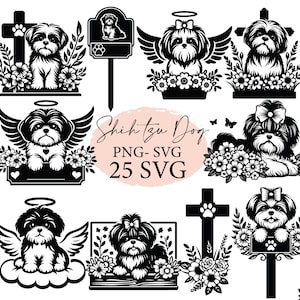 Shih tzu, cute shih tzu, shih tzu svg, Dog svg, shih tzu png, dog memorial gift, dog memorial stake, svg bundle, svg files, dog clipart