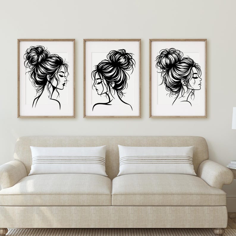 Messy Bun Girl SVG, Mom Life svg, Messy Hair Don't Care svg, Sassy Girl svg, Woman svg bundle, svg-filer, Bun Frisyr SVG, Girl svg Cricut bild 9