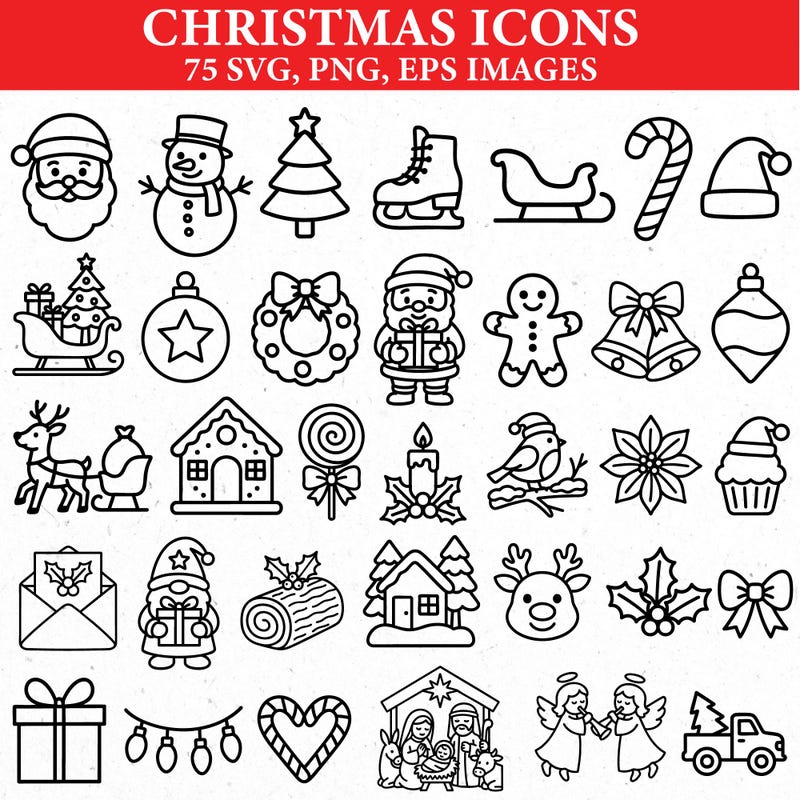 Easy Christmas Drawing - Etsy UK