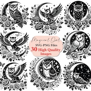 Eule SVG, Eule png, magische Eule, Boho svg, mythische svg, Tiere svg, svg bündel, svg-Dateien, svg cricut, Stammes svg, Eulen-Shirt svg Design