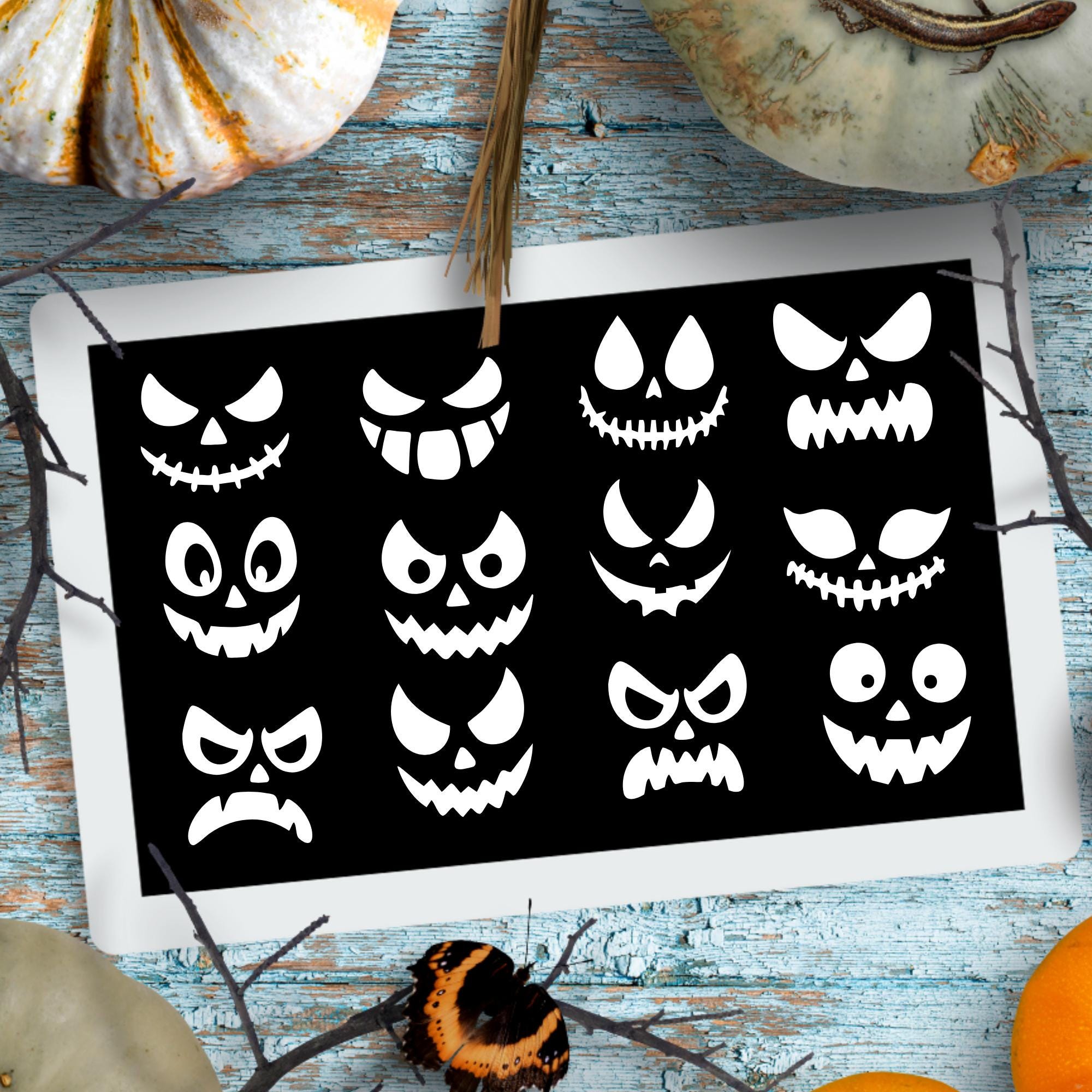 Pumpkin Face Svg, Jack O Lantern Png, Spooky Pumpkin Face Clipart ...