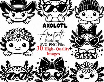 Axolotl svg, cute axolotl png, axolotl peeking svg, cute animals, shirt design, svg bundle, svg files, svg cricut, cute axolotl svg