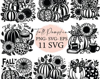 カボチャ、カボチャ SVG、ひまわり SVG、秋 png、秋 png、感謝祭 SVG、カボチャ SVG、SVG バンドル、SVG ファイル、SVG クリカット、シルエット SVG