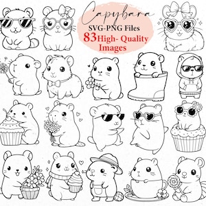 Capibara, capibara svg, schattige capibara png, dierlijke svg, schattige dieren, shirtontwerp, svg-bundel, svg-bestanden, svg cricut, capibara shirtontwerp
