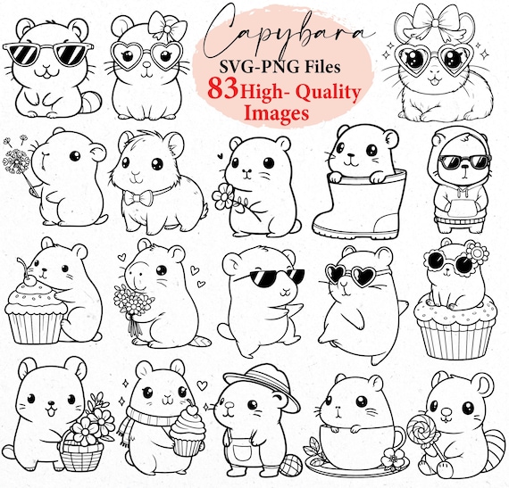 Capybara, capybara svg, cute capybara png, animal svg, cute animals, shirt design,svg bundle, svg files, svg cricut, capybara shirt design
