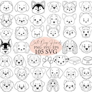 Cute Dog, dog svg, dog outline, svg bundle, svg files, svg cricut,  dog lover,dog gift,  dog png, doodle, lineart, dog breeds, dog clipart