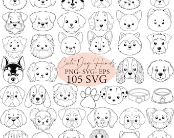 Cute Dog, dog svg, dog outline, svg bundle, svg files, svg cricut,  dog lover,dog gift,  dog png, doodle, lineart, dog breeds, dog clipart