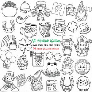 Cute St Patricks svg, St patrick png clipart, clover svg, shamrock svg, lucky svg, leprechaun svg, irish svg, SVG Cricut, svg bundle