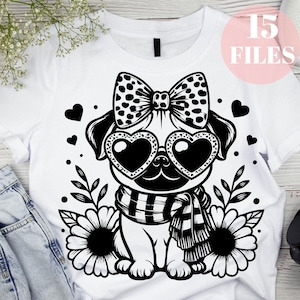 Pug, Pug dog svg, cute pug png, dog svg, cute sassy pug, cute dog svg, pug with sunglass, shirt design,svg bundle, svg files, svg cricut
