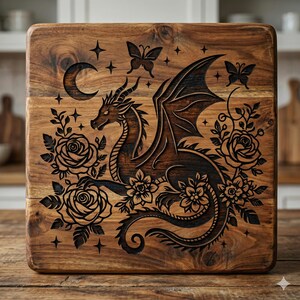 Dragón, SVG de dragón, SVG de dragón mágico, dragón con flores, dragón mítico, paquete de SVG, archivos SVG, SVG para Cricut, SVG para Silhouette imagen 4