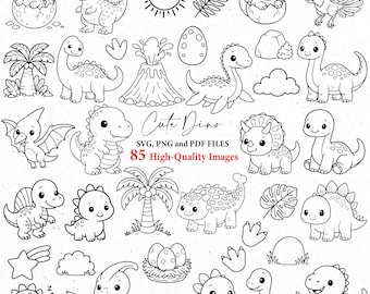 Dinosaurier SVG Bundle, süße Dino svg, süße Dinosaurier Png, Dinosaurier Clipart, Kinder Dinosaurier svg, svg bündel, T-Rex svg, kawaii Dinosaurier svg