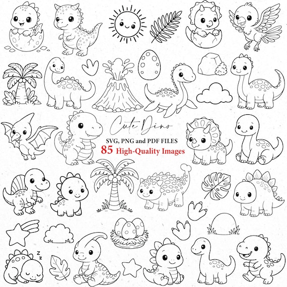 Dinosaur SVG bundle, cute dino svg, cute dinosaur png, dinosaur clipart, Kids Dinosaur Svg, svg bundle, t-rex svg, kawaii dinosaur svg