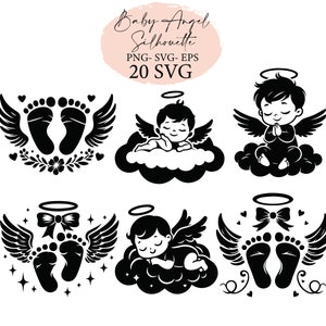 Baby Angel Svg, Svg Bundle, Svg Files, Svg Cricut, Angel Silhouette ...
