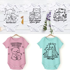 Mom and baby animals svg, mothersday SVG bundle, safari SVG, svg cricut, doodle, cute kawaii animals clipart, animals outline, Cute Animals