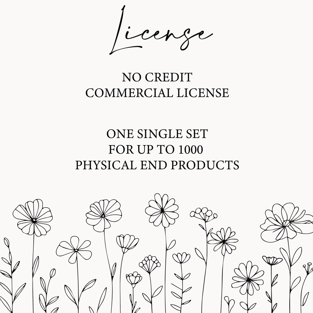 No Credit Commercial License for One Set Svg Bundle, Commercial Rights ...