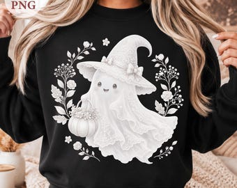 Ghost PNG, cute ghost clipart, cute eerie ghost png, halloween svg, PNG clipart, spooky png, halloween png, kawaii ghost, spooky season