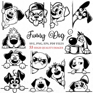 Perro gracioso mirando a escondidas SVG, perro PNG, paquete de imágenes prediseñadas de perro, perro tonto SVG, perro de dibujos animados PNG, perro mirando a escondidas, perro peculiar, paquete SVG, SVG Cricut, archivo SVG