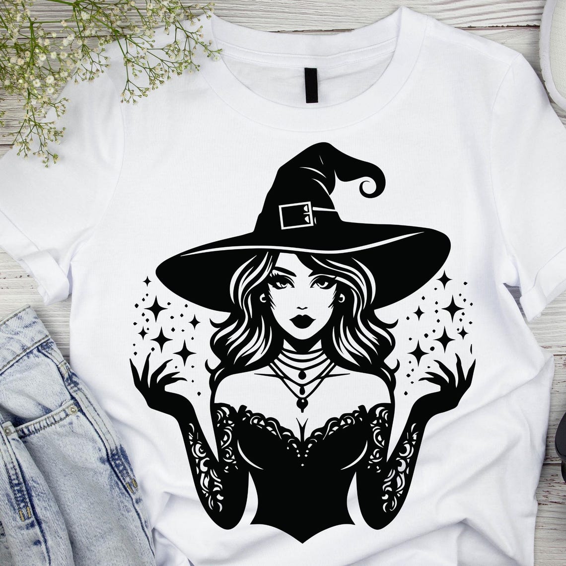 Witch, Witch Svg, Beautiful Witch Svg, Halloween Svg, Witch Shirt Png ...