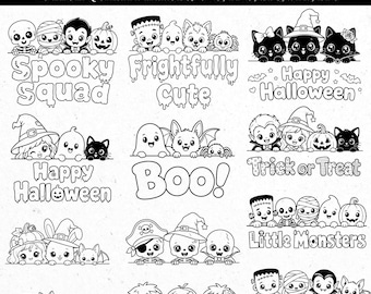 Halloween peeking svg, cute halloween png, halloween bundle clipart, cute spooky svg, fall svg, cute kawaii svg, svg files, svg cricut