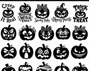 Cute Jack O Lantern svg, spooky pumpkin png, halloween clipart,  cute kawaii svg, svg files, svg cricut, spooky halloween, pumpkin face svg