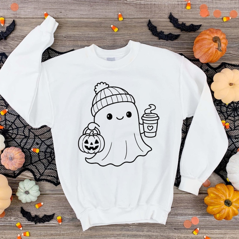 Söt spöke svg, spöke png, söt spöke clipart, halloween svg, halloween png, läskig säsong, kawaii spöke, svg-paket, svg-filer, svg cricut bild 5