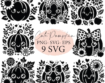 Pumpkin svg, cute pumpkin png, autumn svg, pumpkin png, fall pumpkin clipart, fall png, pumpkin clipart,  svg bundle, svg files, svg cricut