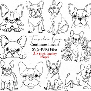 Frenchie dog svg, French bulldog outline svg, Dog svg, Frenchies, dog outline, pacote svg, arquivos svg, dog png, linha contínua dog svg