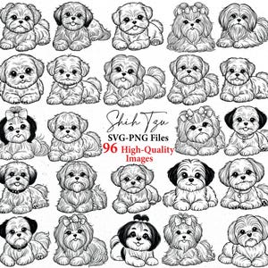 Shih tzu, Dog svg, dog outline, svg bundle, svg files, svg cricut, dog sitting svg ,dog gift, dog, Shih Tzu dog outline, dog png, dogs svg