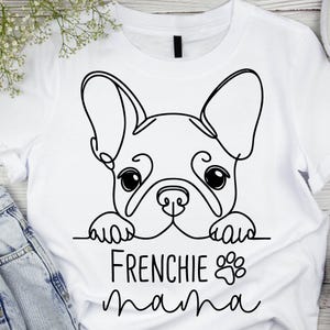 Cachorro buldogue francês svg, mamãe buldogue francês svg, cachorro svg, pai buldogue francês svg, contorno de cachorro, pacote svg, cachorro png, cachorro espiando