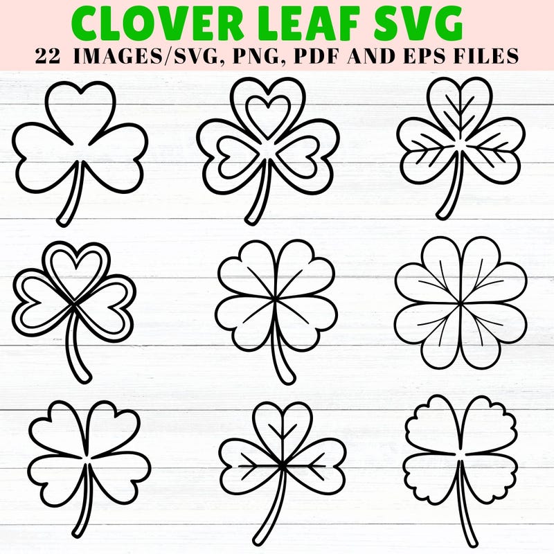 4 Leaf Clover Svg - Etsy