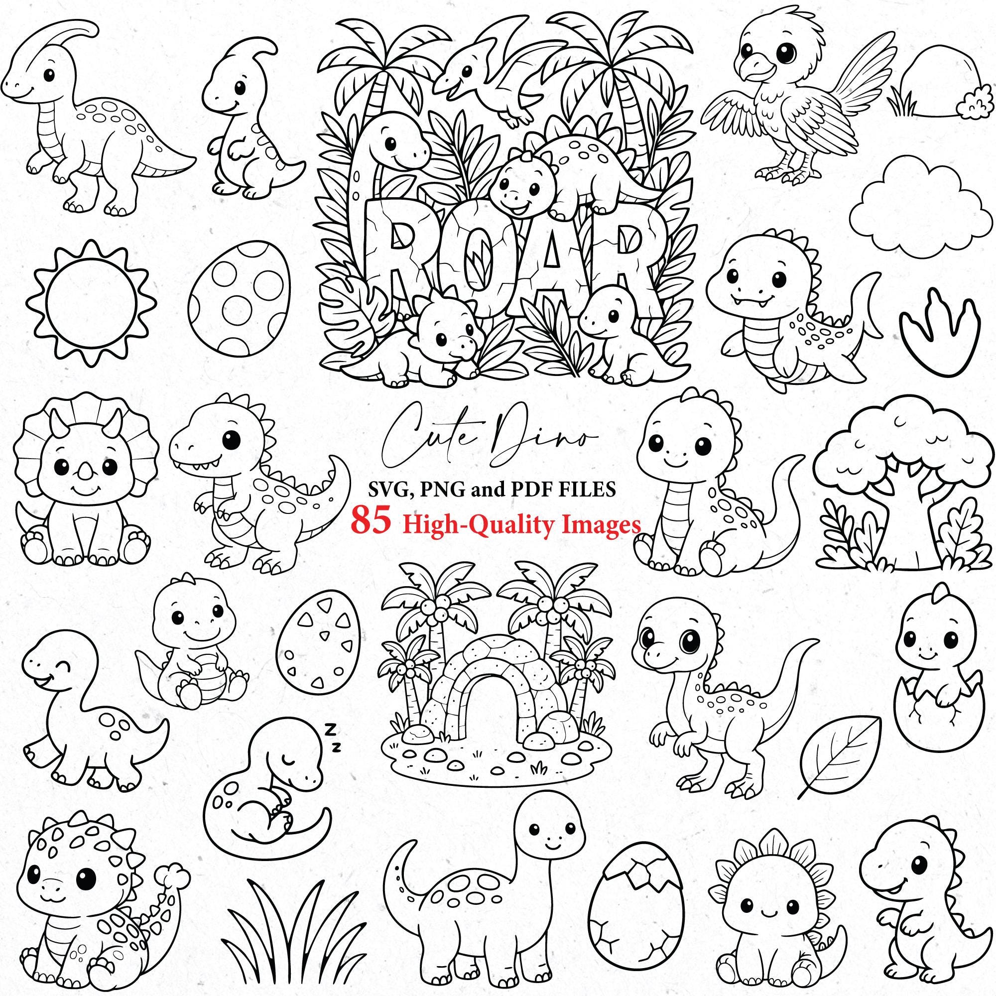 Dinosaur SVG Bundle, Cute Dino Svg, Cute Dinosaur Png, Dinosaur Clipart ...