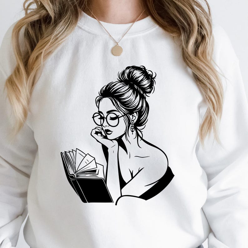Messy Bun Girl SVG, Mom Life svg, Messy Hair Don't Care svg, Sassy Girl svg, Woman svg bundle, svg-filer, Bun Frisyr SVG, Girl svg Cricut bild 7