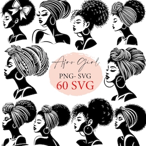 Schöne moderne afrikanische Frau, Silhouette SVG, Afro Kunst, Afro Mädchen svg, schwarzes Mädchen png, svg