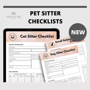 Editable Pet Sitter Checklists, Pet Sitting Templates, Pet Sitting Business Canva Templates, Instant Download, Pet Sitter Printable Notes