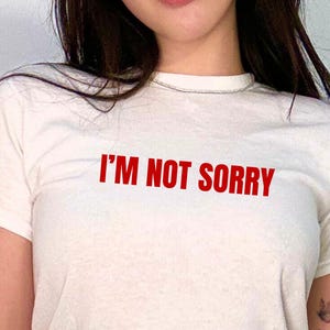 I&#39;m Not Sorry Baby Tee, Bimbo Tee | Hot Girl Tee | 2000S Fashion | No Thoughts Tee | Bratcore Tee | Pink Baby Tee | Graphic Tee