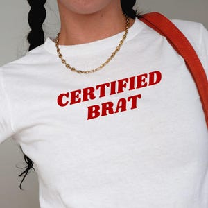 Brat Baby Tee, Girly T-Shirt | Coquette Shirt | Femme Tee | Unhinged Shirt | Baby Tee Y2K | Y2K Baby Tee