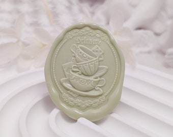 Afternoon Tea Teacup Wax Seal Stamps / DIY Scrapbooking / Alice Fantasy Stamps / Gift Wrap Decoration / Wax Stamp Kit