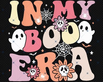 In My Boo Era Png, Halloween Png, In My Spooky Era Png, Cute Ghost Png, Spooky Season Png, Cute Ghost, Boo Crew Png, Floral Ghost Png