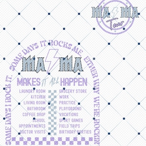Mama Rock Tour Retro Groovy Back Side Png, Funny Mama Tour Png, Some Days I Rock It Png, Funny Motherhood Png, Some Days It Rocks Me