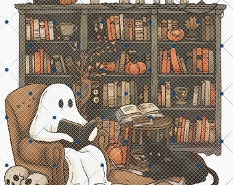 Spökläsningsbok png, Halloween-bokklubbar png, Halloween-lärare png, söt spöklärare png, höst png, läskigt Halloween-spöke png, trend