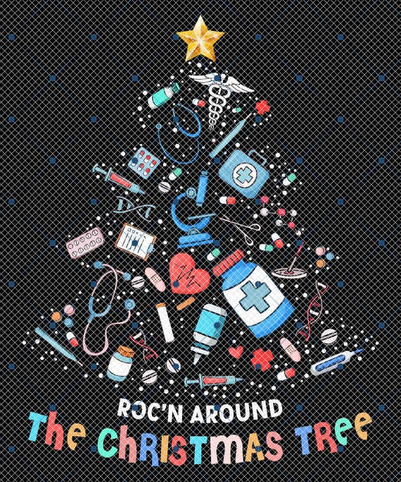 Rockin Around Christmas Tree Png, Christmas Nurse Png, Icu Nurse Png, ER Nurse Png, Nurse Png, Christmas Light Png, Xmas Gifts for Nurse Png